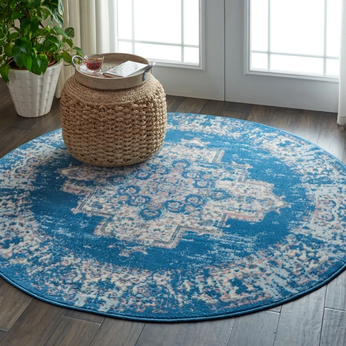 Nourison Grafix Round Area Rug GRF14-Blue
