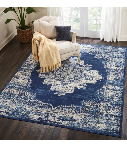 Nourison Grafix Area Rug GRF14-Navy Blue