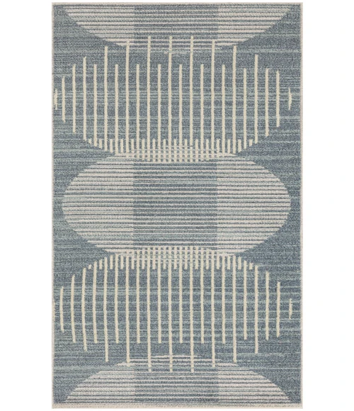 Nourison Astra Machine Washable Blue ASW03 2 ft. X 6 ft. Rectangle Rug
