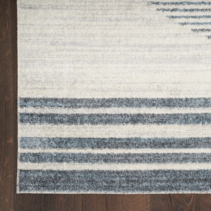Nourison Astra Machine Washable Area Rug ASW05 Ivory Blue