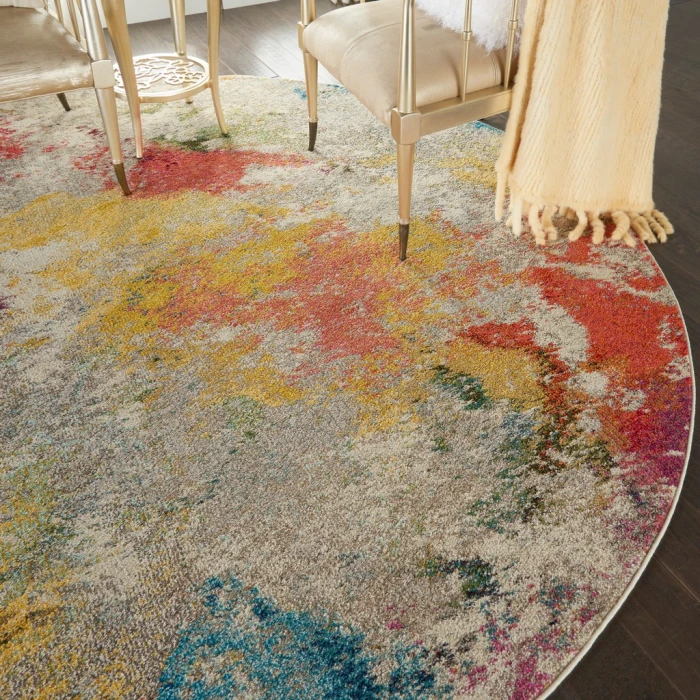 Nourison Celestial Round Area Rug CES12-Ivory/Multicolor