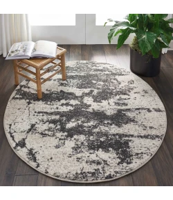 Nourison Home Maxell MAE07 Ivory/Grey 3 ft. 10 in. Round Area Rug