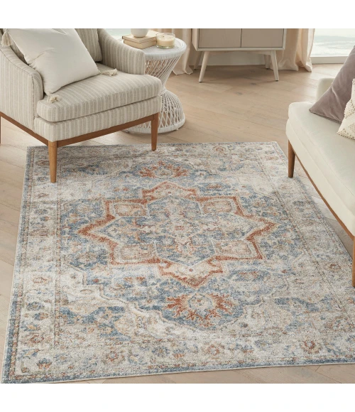 Nourison Astra Machine Washable Area Rug ASW12 Denim Multi