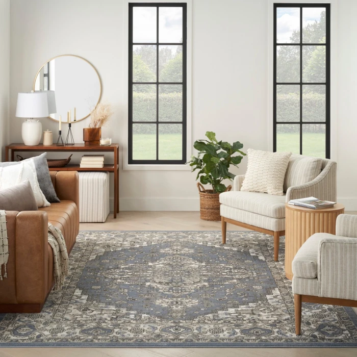 Nourison Quarry Blue QUA05 9 ft. X 12 ft. Rect. Rug