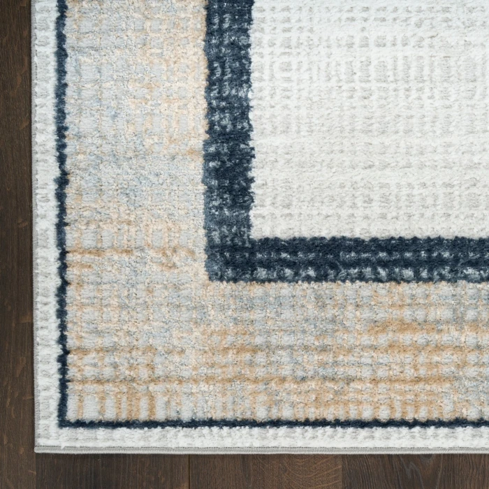Nourison Dekor Grey Navy DEK06 2 ft. X 4 ft. Rect. Rug