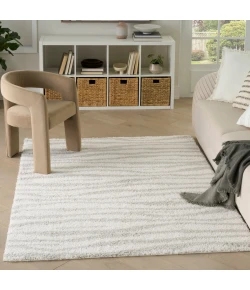 Nourison Home Modern Shag MMD05 Ivory Grey 3 ft. 11 in. X 5 ft. 11 in. Area Rug