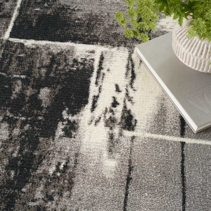 Nourison Twilight Area Rug TWI30 Grey/Ivory/Black