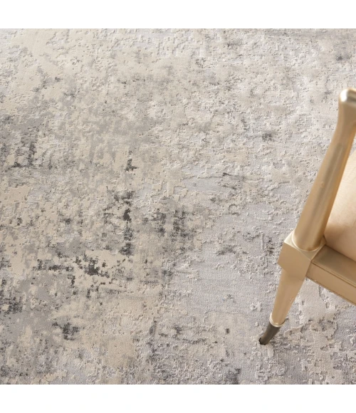 Nourison Rustic Textures Area Rug RUS07 Grey/Beige 5'3" Round