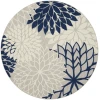 Nourison Home Aloha ALH05 Ivory Navy 7 ft. 10 in. Round Area Rug