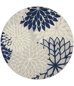 Nourison Home Aloha ALH05 Ivory Navy 7 ft. 10 in. Round Area Rug