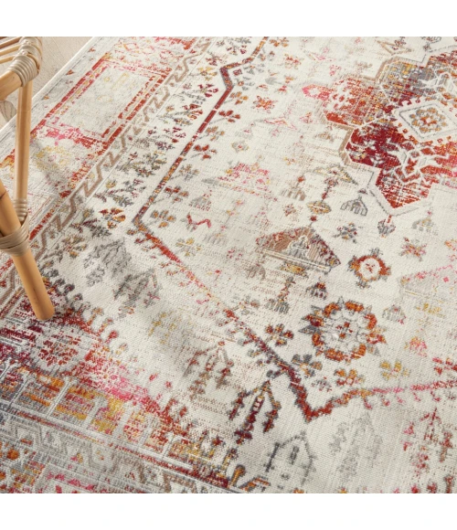 Nourison Vintage Kashan Area Rug VKA08-Ivory Red