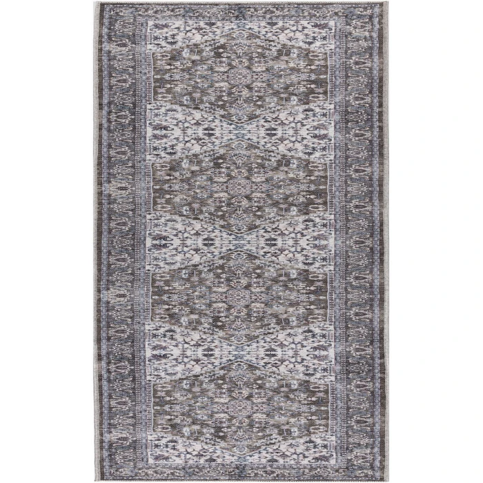 Nicole Curtis Machine Washable Series 1 Olive Ivory SR104 2 ft. X 6 ft. Rectangle Rug