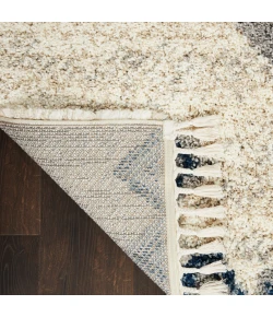 Nourison Home Oslo Shag OSL03 Ivory/Blue 4 ft. X 6 ft. Area Rug