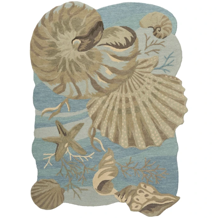 Nourison Waterside Blue WRS01 5 ft. X 7 ft. Rect. Rug