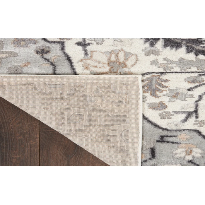 Nourison Elation Ivory Grey ETN09 2 ft. 2 in. X 12 ft. Rectangle Rug