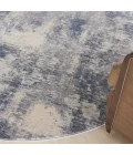 Nourison Rustic Textures Area Rug RUS02 Blue/Ivory 5'3" Round