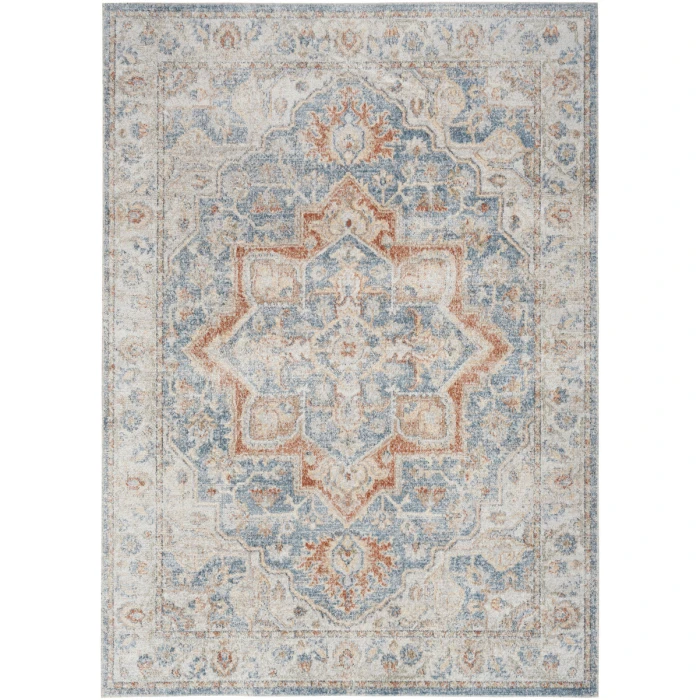 Nourison Astra Machine Washable Area Rug ASW12 Denim Multi