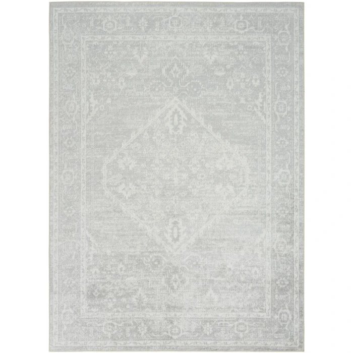 Nourison Astra Machine Washable Light Grey ASW11 5 ft. 3 in. X 7 ft. Rect. Rug