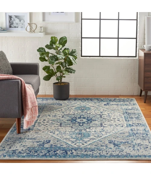 Nourison Tranquil Area Rug TRA06-Ivory/Light Blue