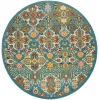 Nourison Home Allur ALR03 Turquoise Ivory 7 ft. 10 in. Round Area Rug