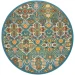 Nourison Home Allur ALR03 Turquoise Ivory 7 ft. 10 in. Round Area Rug