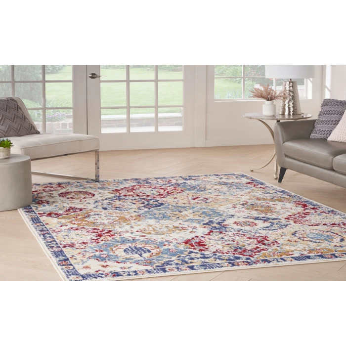 Nourison Grafix Blue Multicolor GRF31 5 ft. 3 in. X 7 ft. 3 in. Rectangle Rug