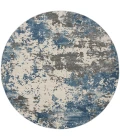 Nourison Rustic Textures Area Rug RUS08 Grey/Blue 5'3" Round