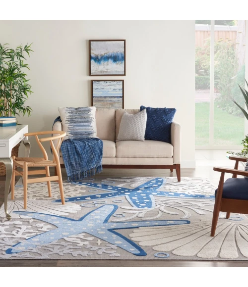Nourison Aloha Area Rug ALH24-Blue/Grey