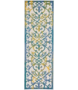 Nourison Home Aloha ALH21 Ivory Blue 2 ft. X 6 ft. Area Rug