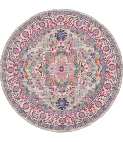Nourison Home Passion PSN20 Light Grey Pink 8 ft. Round Area Rug