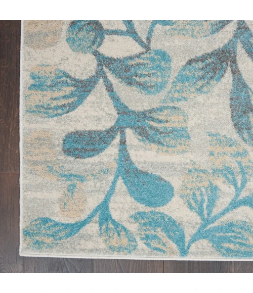 Nourison Tranquil Area Rug TRA03-Ivory/Turquoise