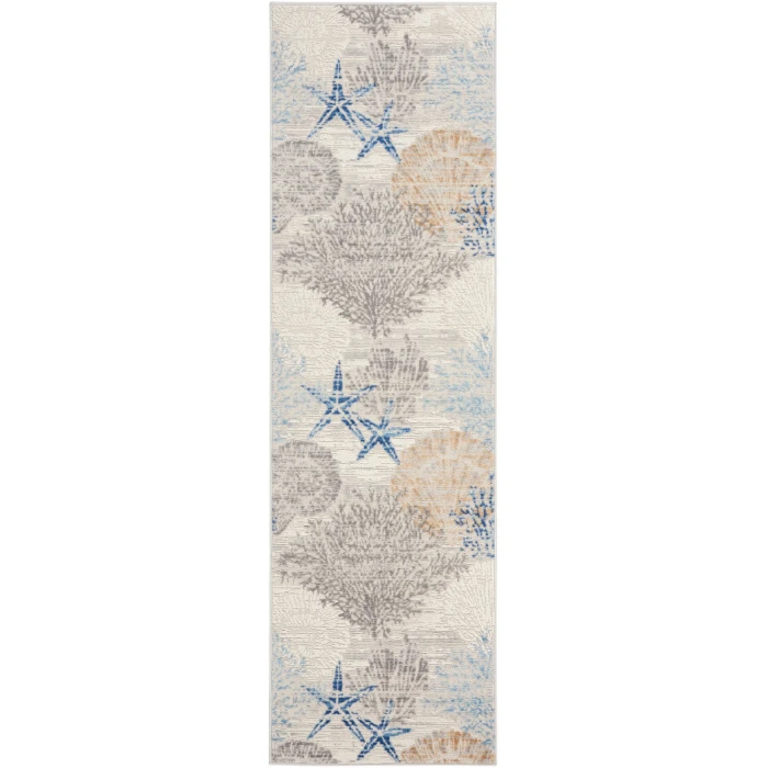 Nourison Seaside Ivory Grey Blue SDS04 8 ft. Rect. Rug