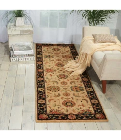 Nourison Home Living Treasures LI04 Ivory/Black 2 ft. 6 in. X 12 ft. Area Rug