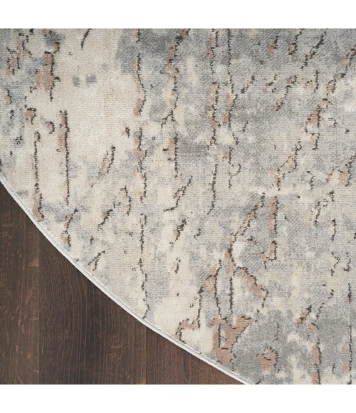 Nourison Quarry Beige Grey QUA03 8 ft. X Round Rug