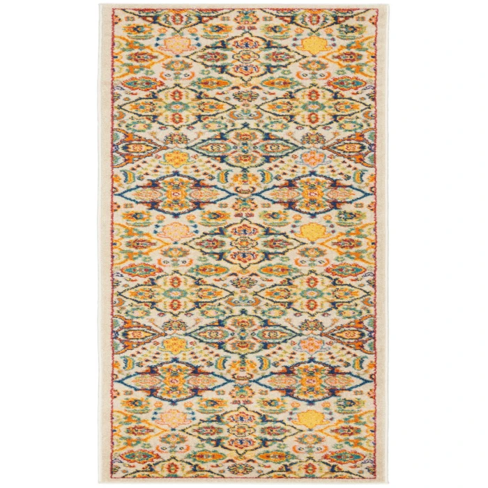 Nourison Allur Ivory Multicolor ALR03 2 ft. 3 in. X 10 ft. Rectangle Rug