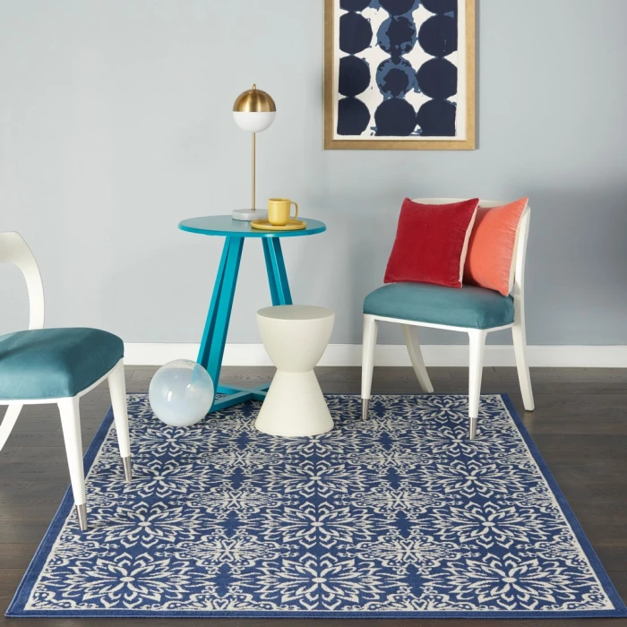 Nourison Jubilant Area Rug JUB06-Navy/Ivory