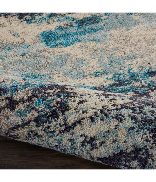 Nourison Celestial Area Rug CES02-Ivory/Teal Blue