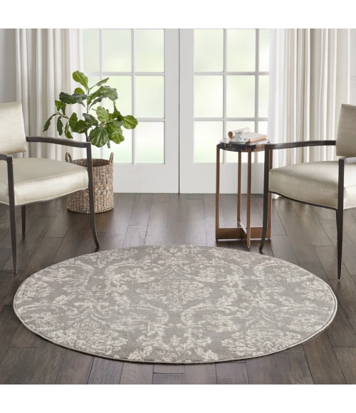 Nourison Jubilant Round Area Rug JUB09-Grey