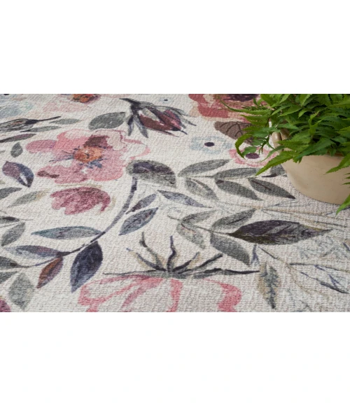 Nourison Nourison Washables Ivory Pink NWB01 5 ft. 2 in. X 7 ft. Rectangle Rug