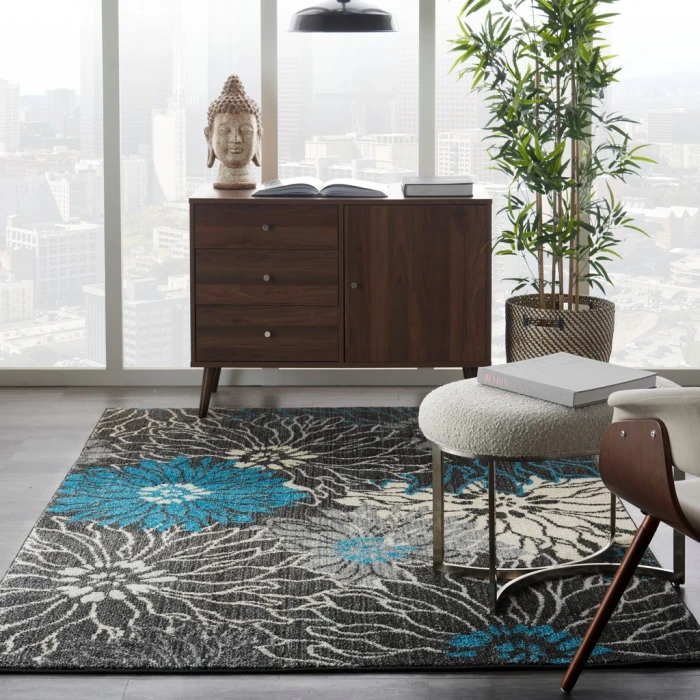 Nourison Passion Area Rug PSN17-Charcoal/Blue