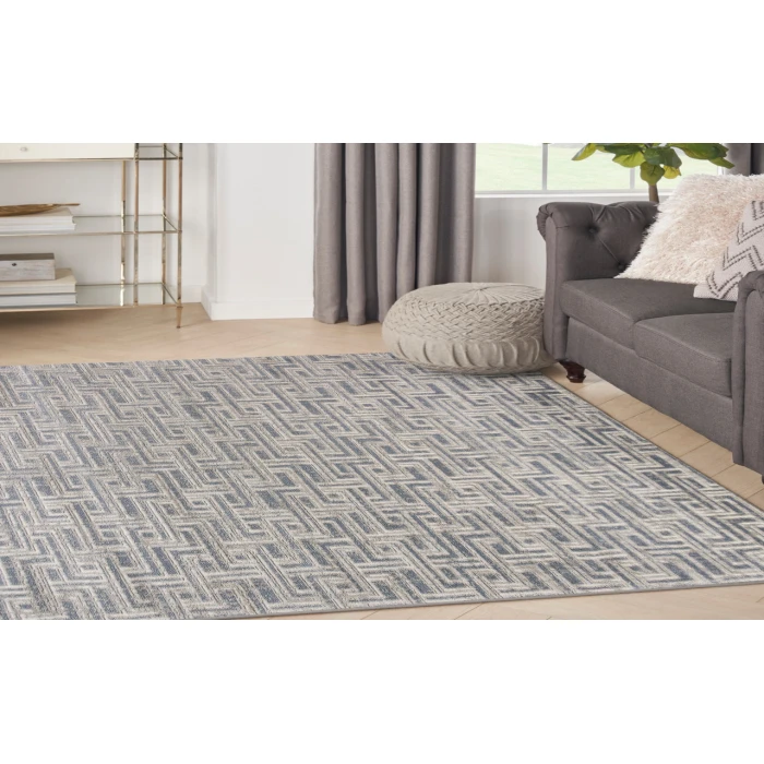 Nourison Serenity Home Blue Ivory SRH04 3 ft. 11 in. X 5 ft. 11 in. Rectangle Rug
