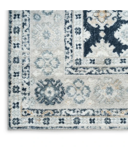 Nourison Dekor Grey Navy DEK02 2 ft. X 4 ft. Rect. Rug