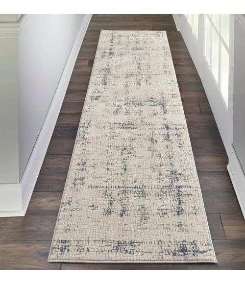 Nourison Rustic Textures Runner Area Rug RUS06-Ivory/Blue