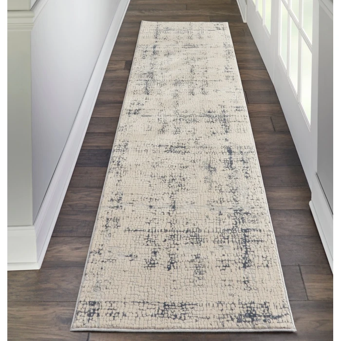 Nourison Rustic Textures Runner Area Rug RUS06-Ivory/Blue