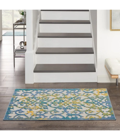 Nourison Aloha Area Rug ALH18-Ivory/Navy