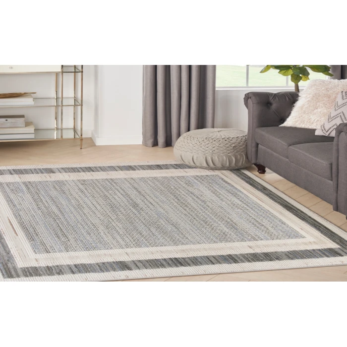 Nourison Serenity Home Grey Ivory SRH07 3 ft. 11 in. X 5 ft. 11 in. Rectangle Rug