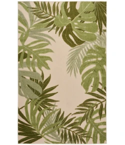 Nourison Home Aloha ALH40 Ivory Green 5 ft. 3 in. X 7 ft. 5 in. Area Rug