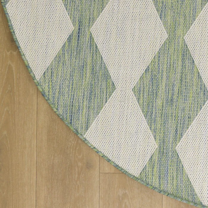 Nourison Positano Blue Green POS04 10ft. Round Rug