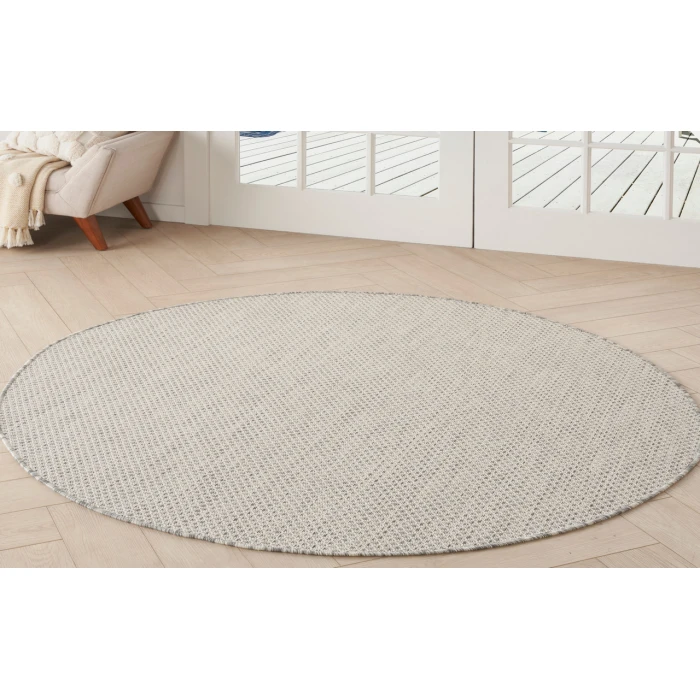 Nourison Courtyard Ivory/Silver COU01 4 ft. Round Rug