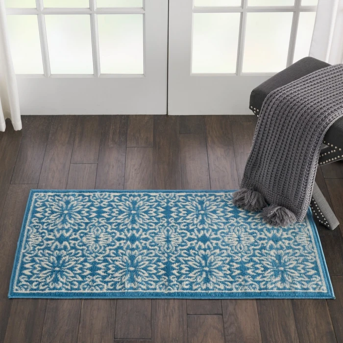 Nourison Jubilant Runner Area Rug JUB06-Ivory/Blue